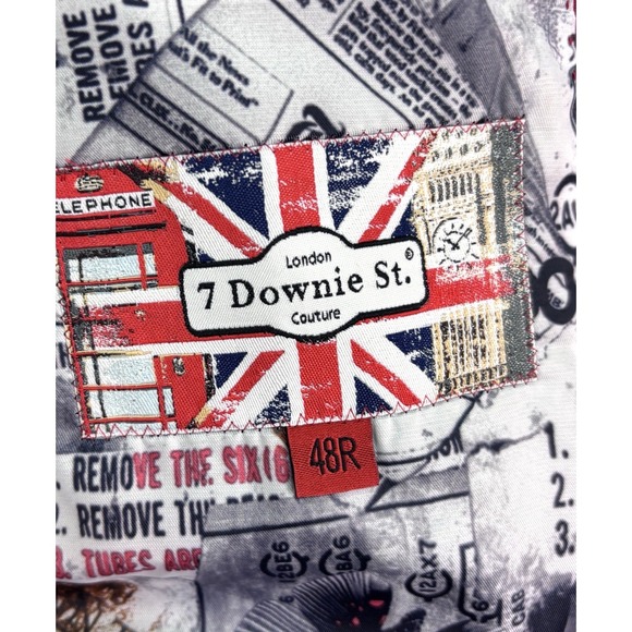 7 Downie St 48R black camo blazer jacket sport suit coat stretch mens willow - Picture 6 of 12